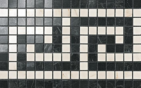 Мозаика из керамогранита - Marvel Pro Noir-Cremo Mosaico Greca 18.5x30 ADRJ R