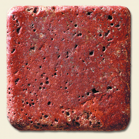 Плитка из травертина под старину Anticato Rosso Persia
