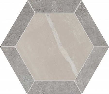 Плитка из керамогранита под камень StoneOne Esagono Grey + Silver 0689