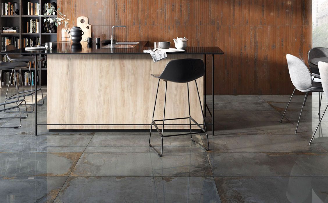 Плитка из керамогранита с эффектом металла Corten 60x120