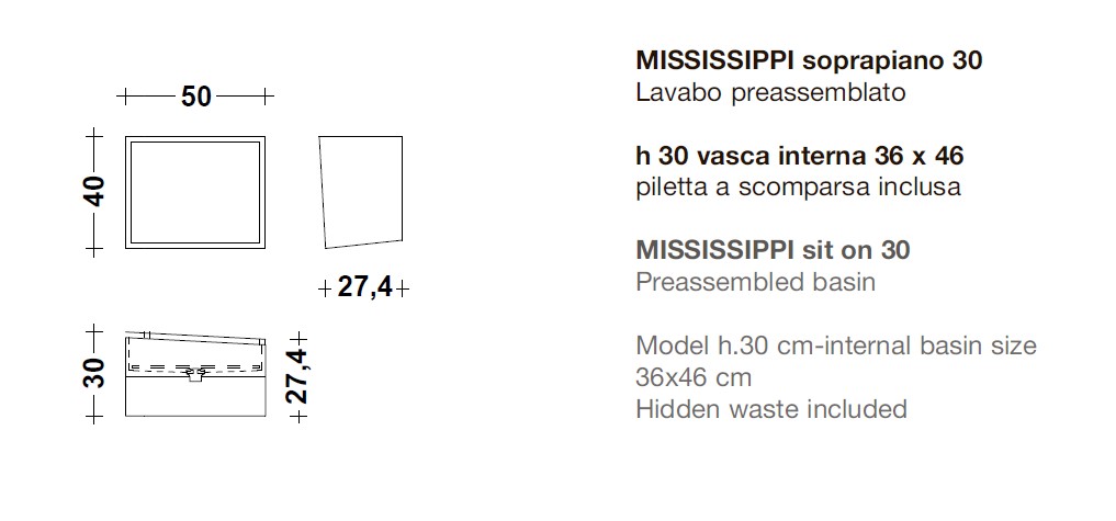 Мраморная раковина Lavabi Mississippi