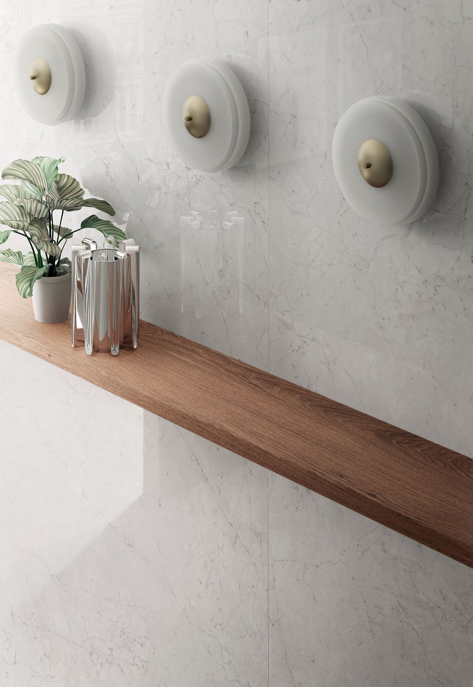 Мозаика из керамогранита под мрамор Foyer Decori Clear Chevron I060