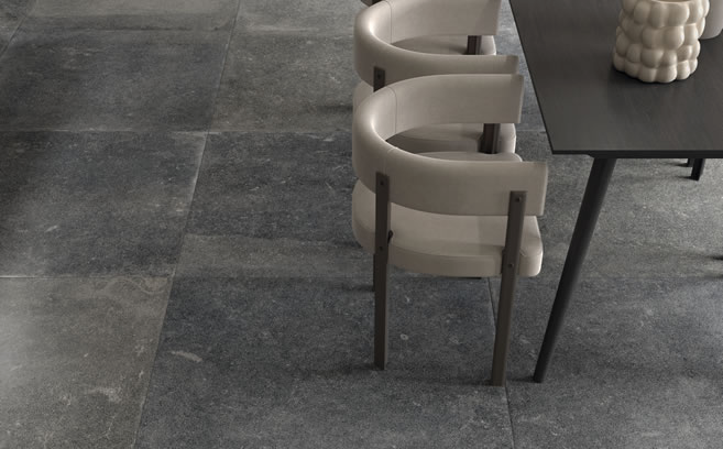 Плитка из керамогранита с эффектом натурального камня 100×100 EV010 Évo Noir 2.0 rett.