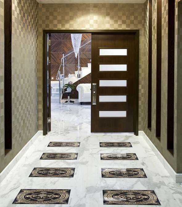 Мраморная плитка Luxurious Hellenic T Biancone / Nero Marquinia Gold