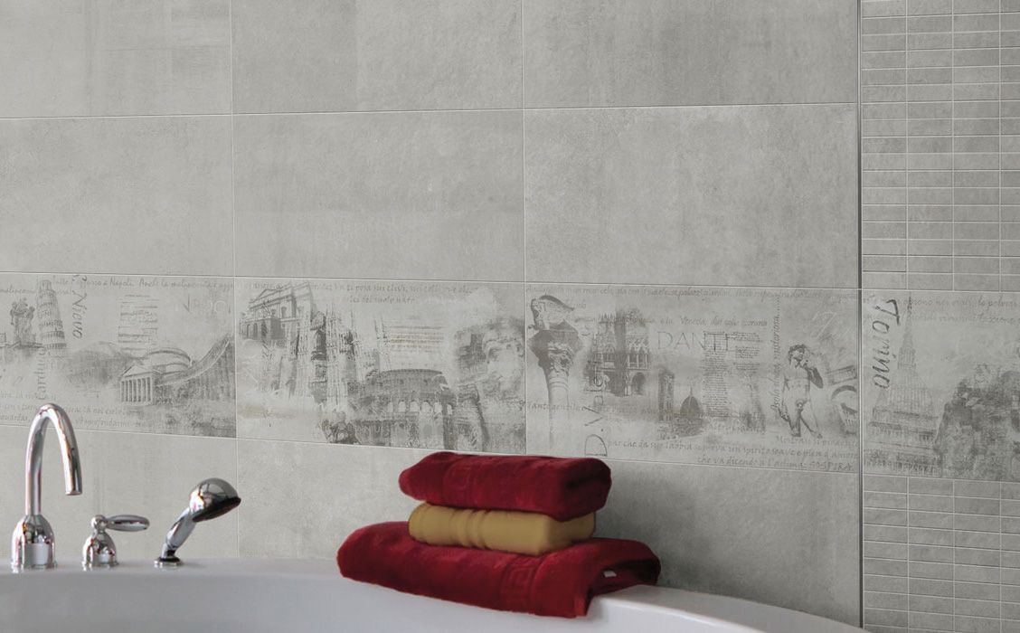 Плитка из керамогранита под бетон Almond 45x90