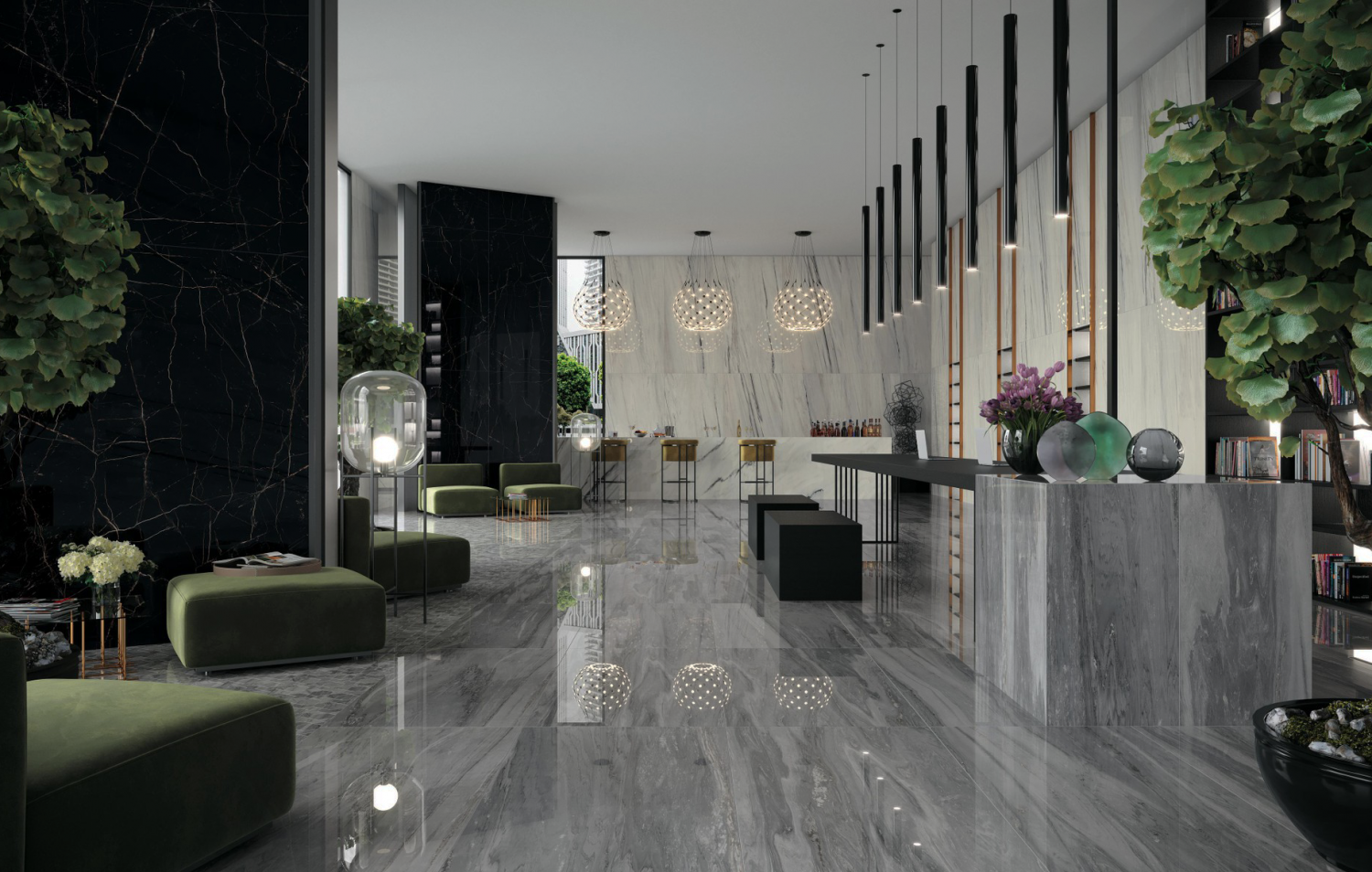 Плитка керамическая с эффектом мрамора 4MDB Marvel Bianco Fantastico 50x110