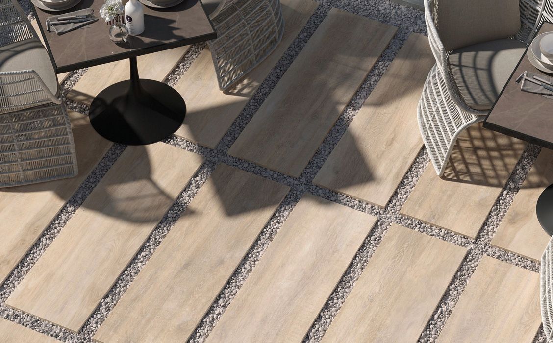 Плитка из керамогранита под дерево beige 15x61
