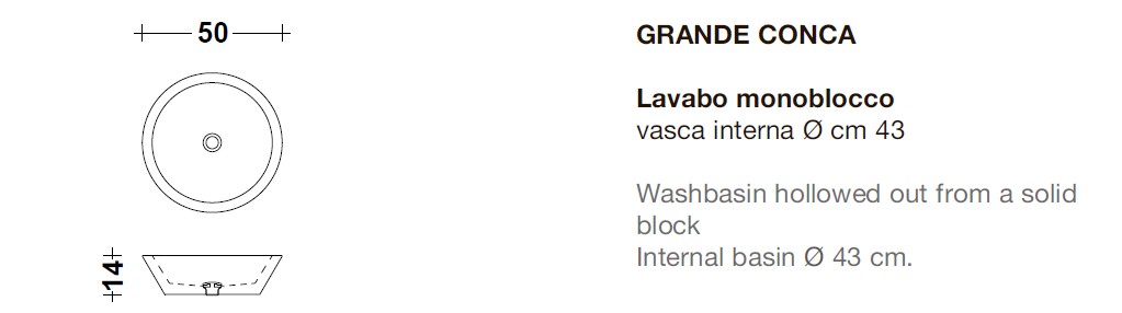 Мраморная раковина Lavabi Grande Conca