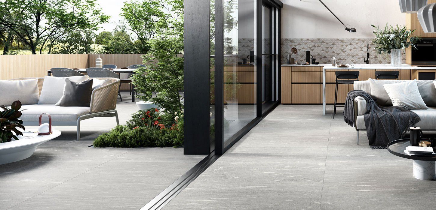 Плитка из керамогранита с эффектом кварцита Dark Grey 60x120