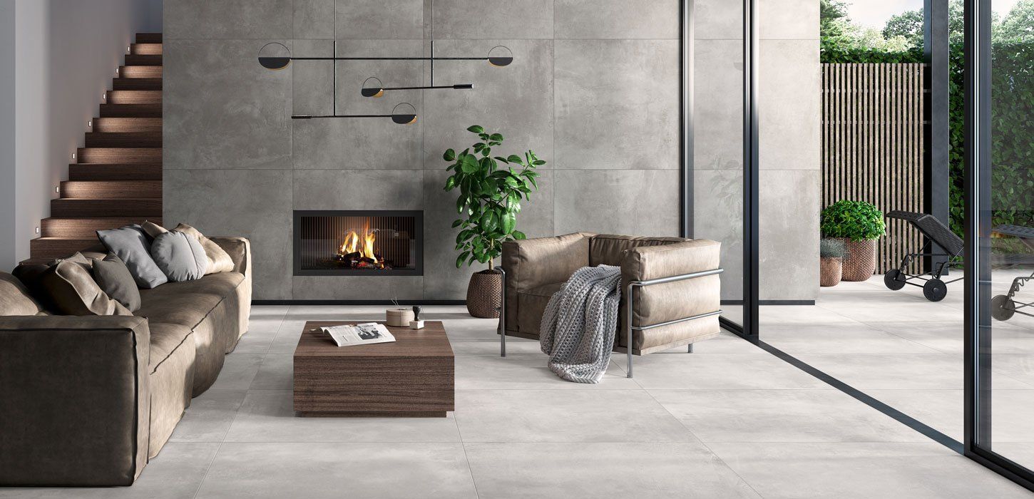 Плитка из керамогранита с эффектом бетона Beige 100x100