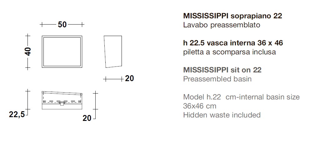 Мраморная раковина Lavabi Mississippi