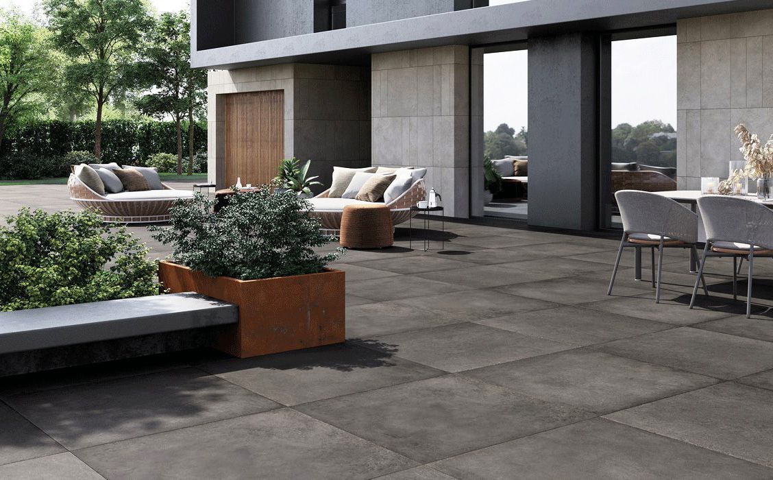 Плитка из керамогранита под бетон Beige 100x100