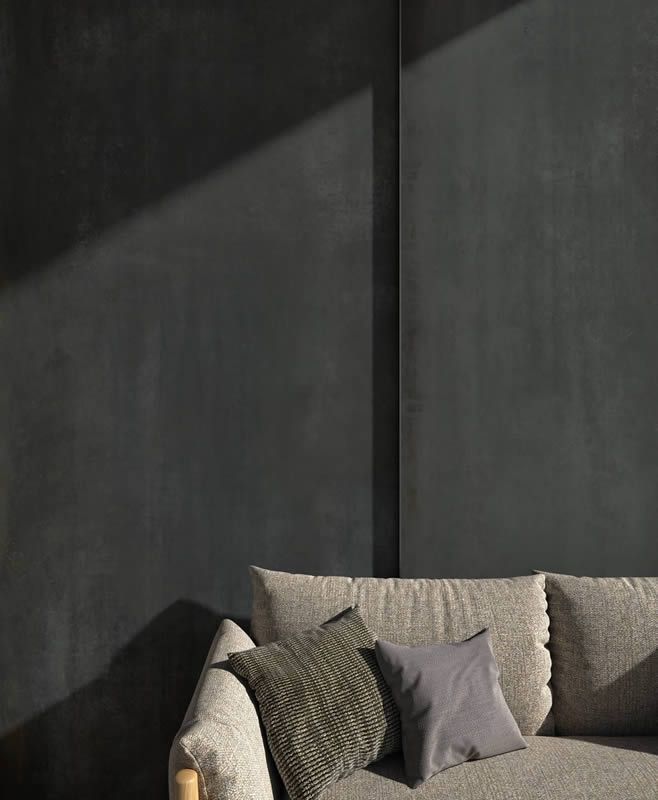Плитка из керамогранита с эффектом металла 120×280 ME005 Noir Oxyde rett.
