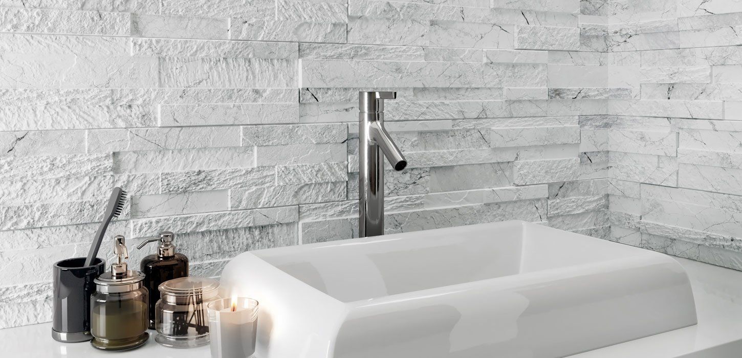 Плитка из керамогранита с эффектом мрамора White 15x61