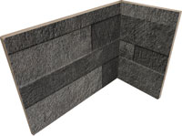 3D внутренний угловой элемент из керамогранита с эффектом бетона Dark