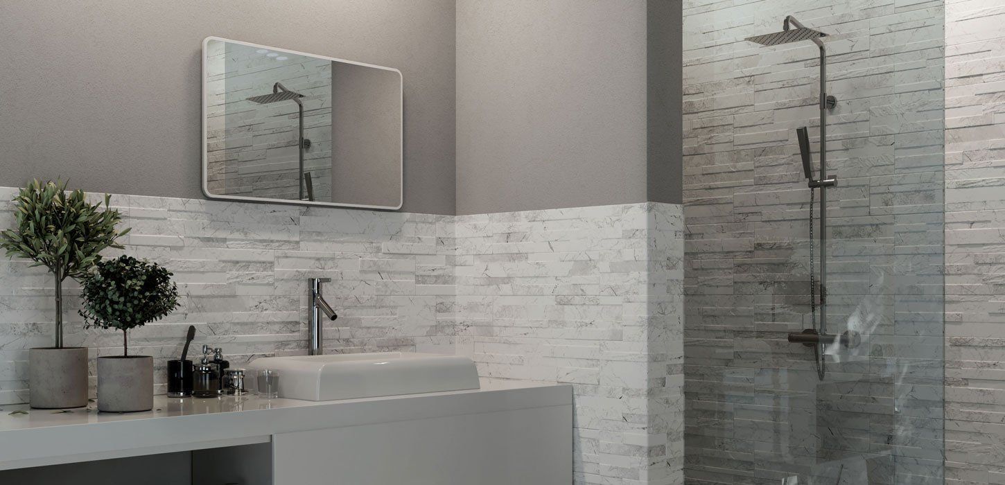 Плитка из керамогранита с эффектом мрамора White 15x61