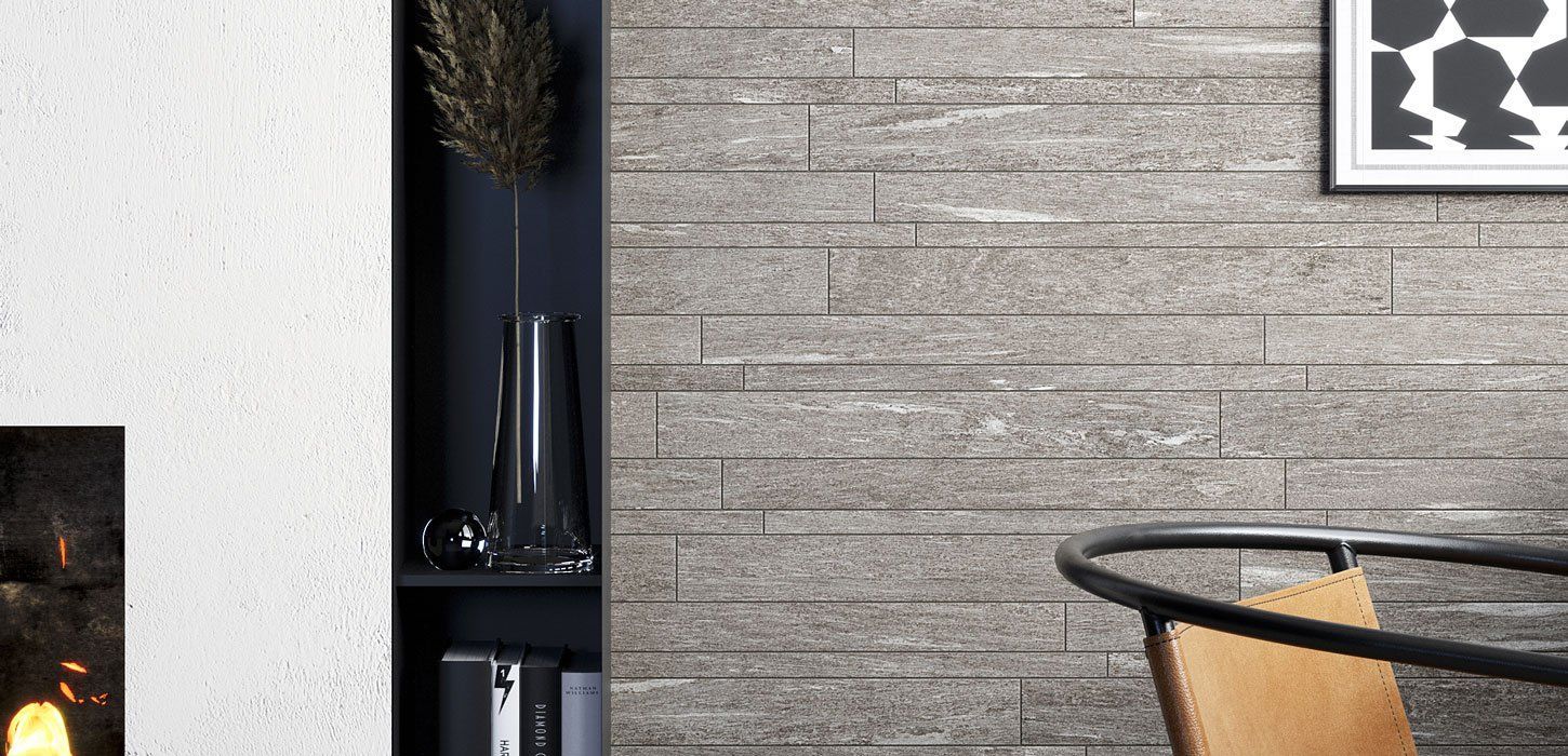 Плитка из керамогранита с эффектом кварцита Dark Grey 60x120