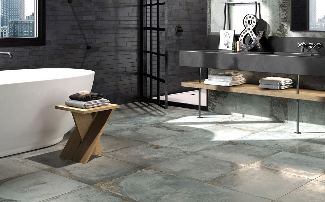 Плитка из керамогранита с эффектом металла Corten 60x120