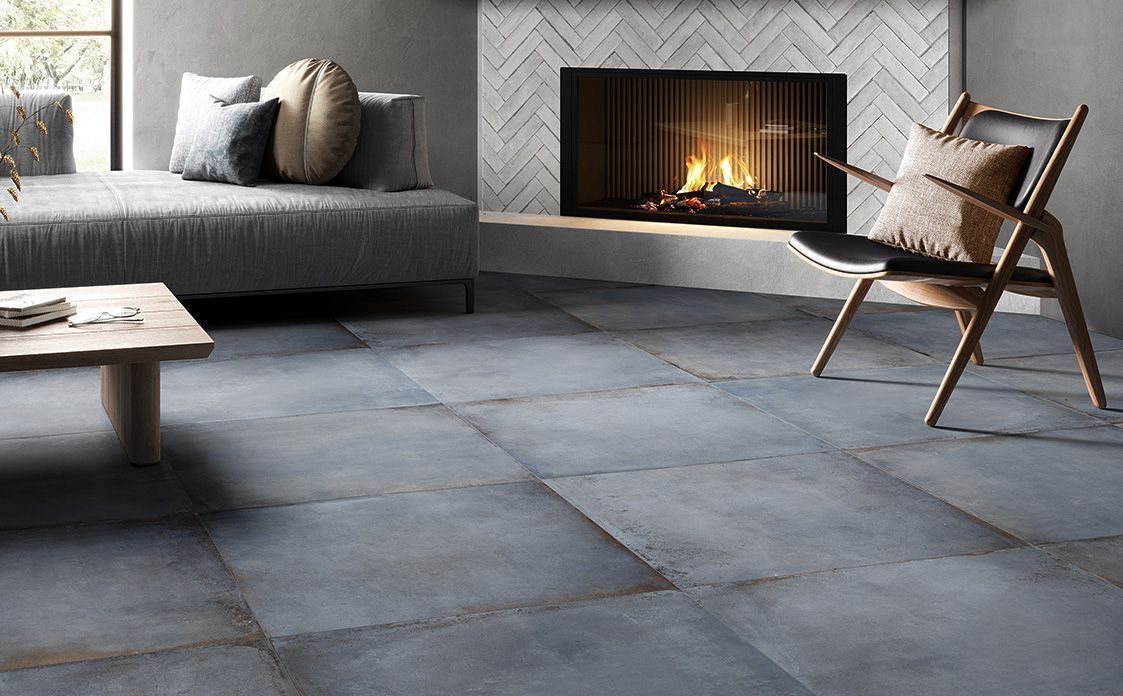 Плитка из керамогранита с эффектом бетона Blu 40x80