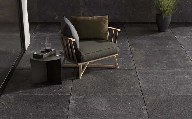 Плитка из керамогранита с эффектом натурального камня 100×100 EV010 Évo Noir 2.0 rett.