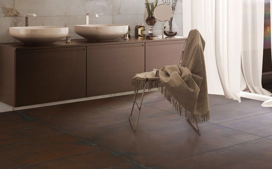 Плитка из керамогранита с эффектом металла Corten 60x120