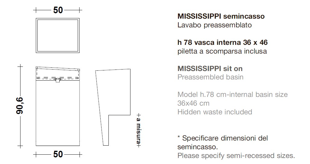 Мраморная раковина Lavabi Mississippi