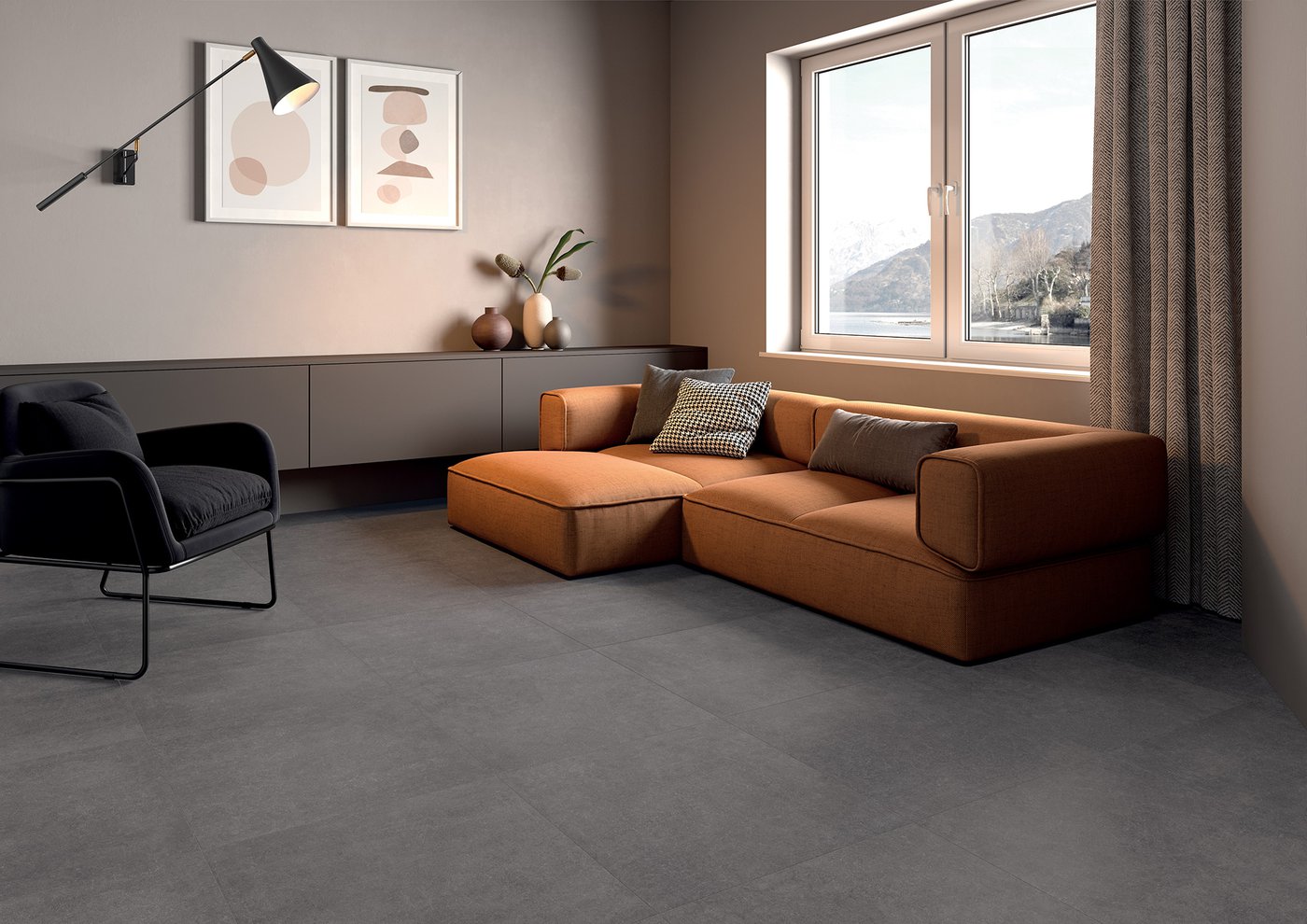 Плитка из керамогранита под бетон Desygn Beige