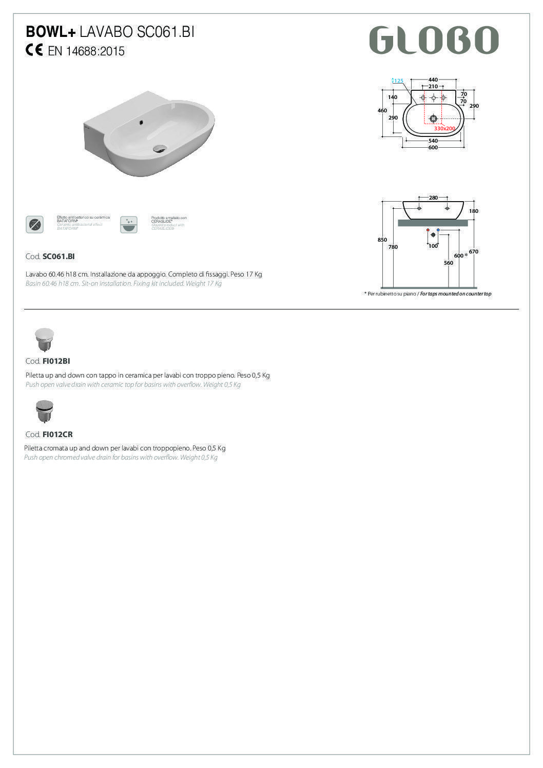 Керамическая раковина BOWL+ SC061