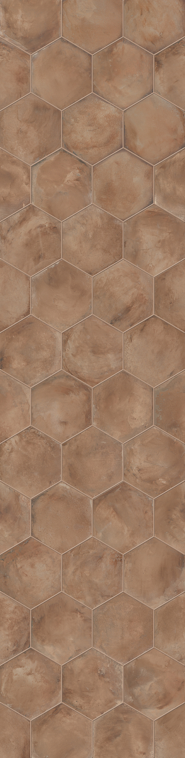 Плитка из керамогранита под бетон Terra Rosso Esagono 0091