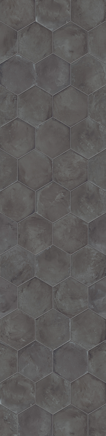 Плитка из керамогранита под бетон Terra Nero Esagono 0094