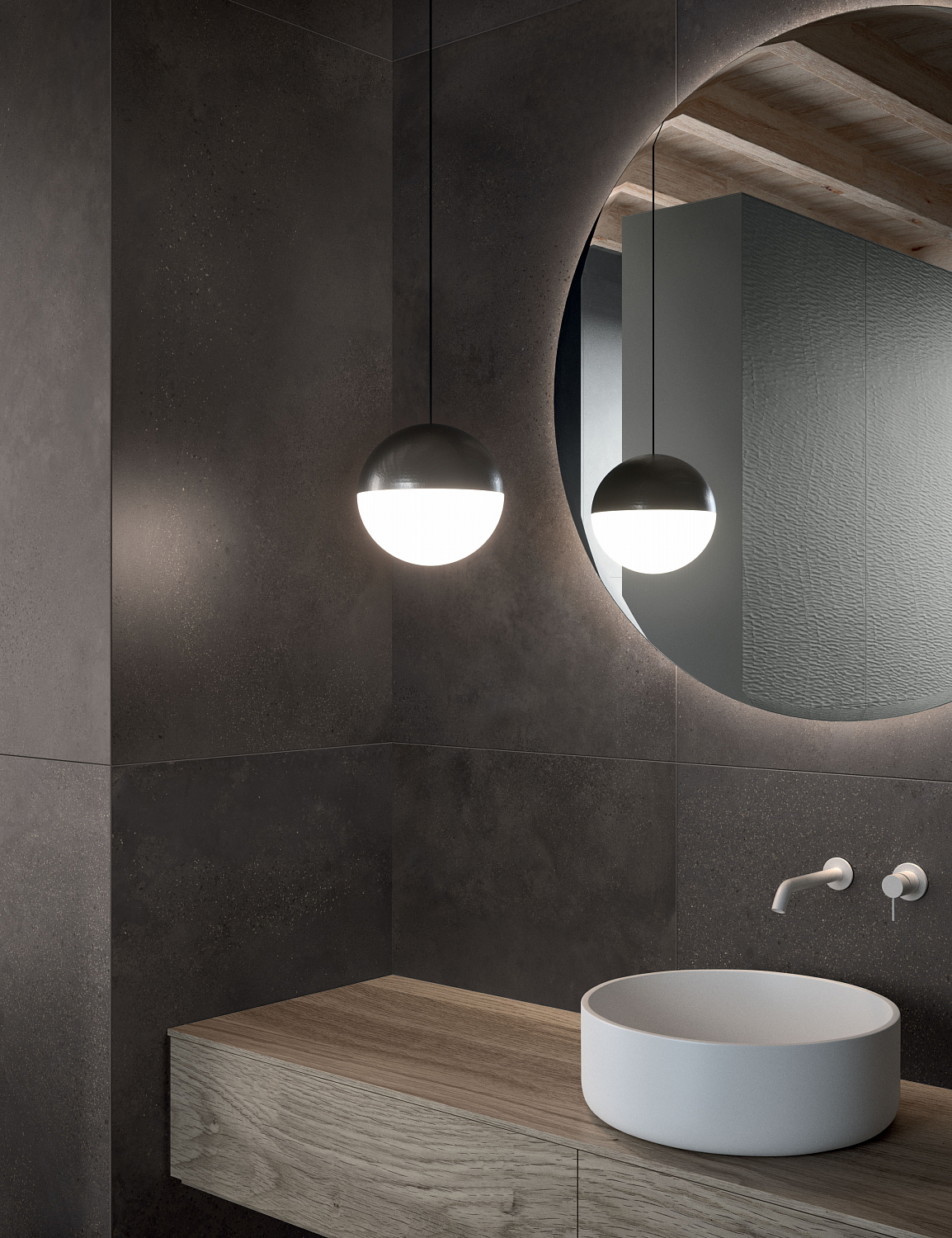 Плитка из керамогранита под бетон Phase Ecru