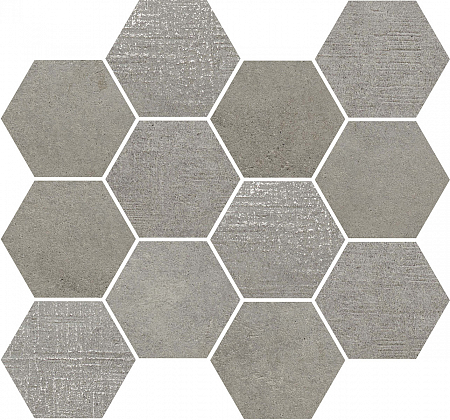 Мозаика из керамогранита под бетон Taupe Esagona Mosaico T12