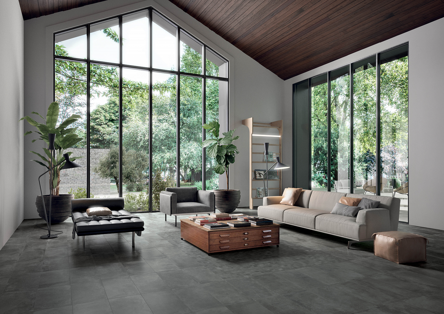 Плитка из керамогранита под бетон Stage Tessere Grey D533