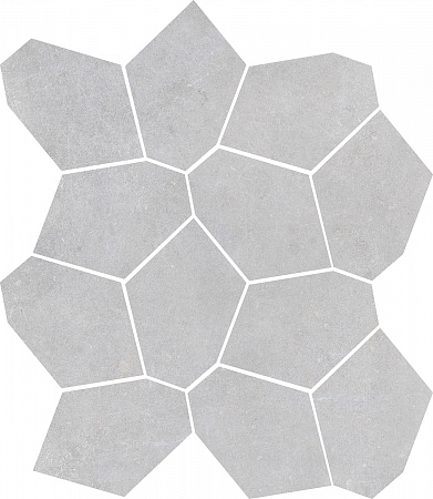 Мозаика из керамогранита под бетон 30x30 Mosaico Light Grey Piramide