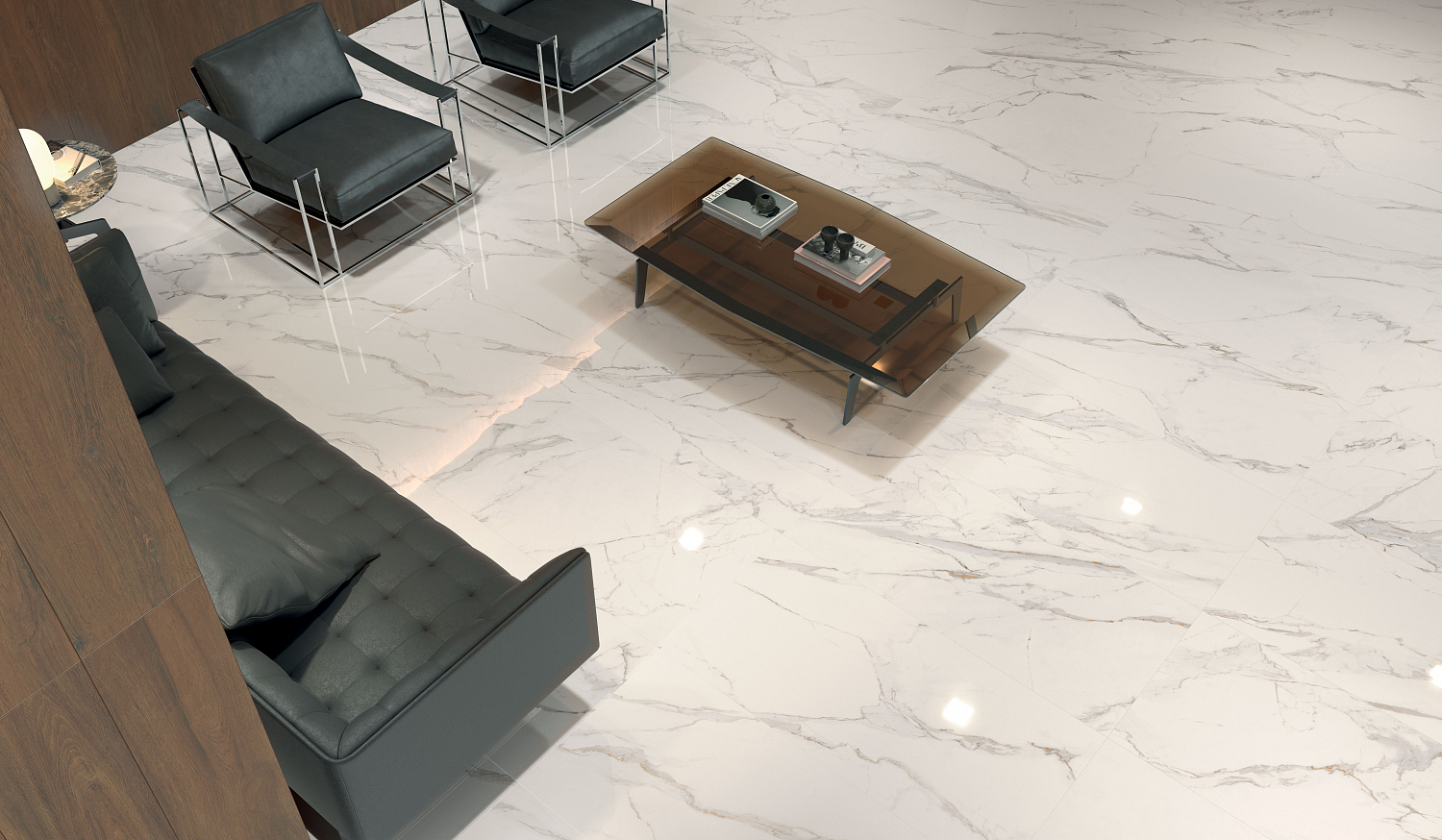 Плитка из керамогранита под мрамор Motif Extra Colori Calacatta Silver Trama