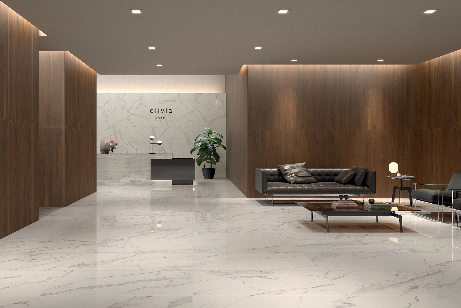 Плитка из керамогранита под мрамор Motif Extra Colori Calacatta Silver Trama