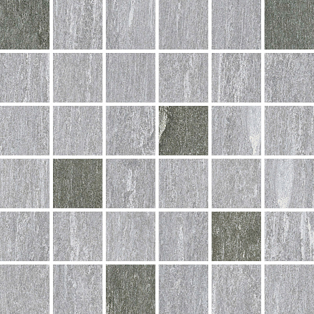 Мозаика из керамогранита с эффектом кварцита  Grey/Dark Grey Mosaico Mix
