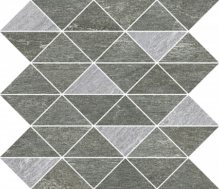 Мозаика из керамогранита с эффектом кварцита Dark Grey/Grey Triangle Mix