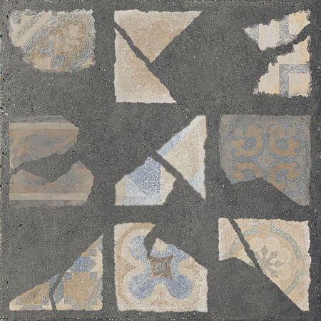 Плитка-декор из керамогранита под бетон Dark Dec Pompei Rettificato