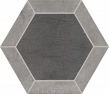 Плитка из керамогранита под камень StoneOne Esagono Silver + Dark  0692