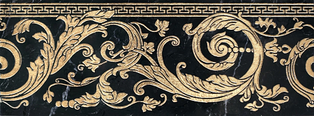 Мраморная мозаика Luxurious Thalia Border Nero Marquinia Gold