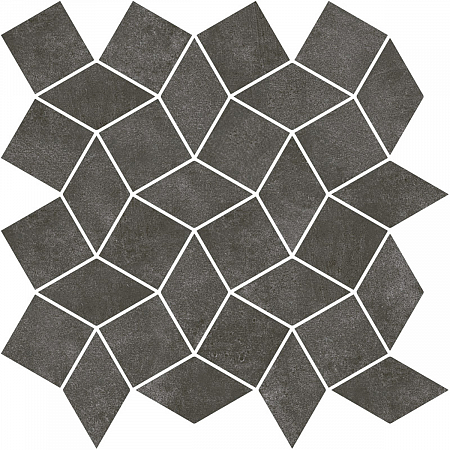 Мозаика из керамогранита под бетон/цемент Jet Black Mosaico Diamond