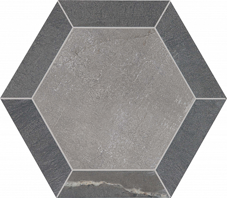 Плитка из керамогранита под камень StoneOne Esagono Dark + Silver 0690