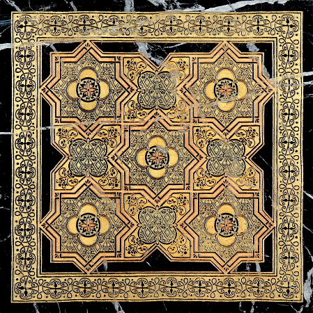 Мраморная мозаика The Original Atlas T Nero Marquinia Gold