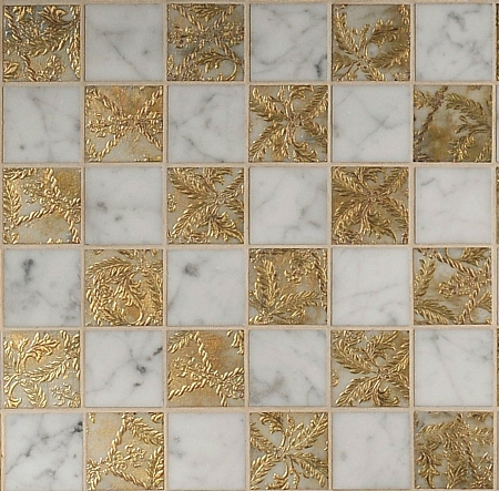 Мраморная плитка Decorative Art Alfa Crucis Ts Bianco Carrara Gold