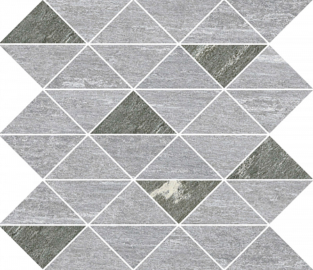 Мозаика из керамогранита с эффектом кварцита  Grey/Dark Grey Triangle Mix