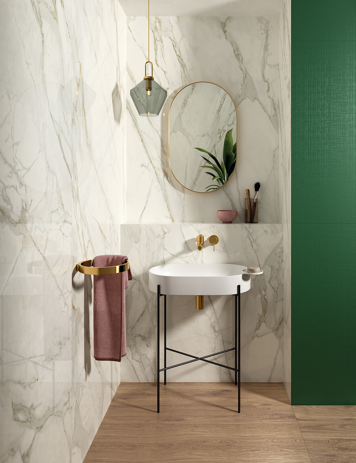 Плитка из керамогранита под мрамор Motif Extra Colori Calacatta Silver Trama