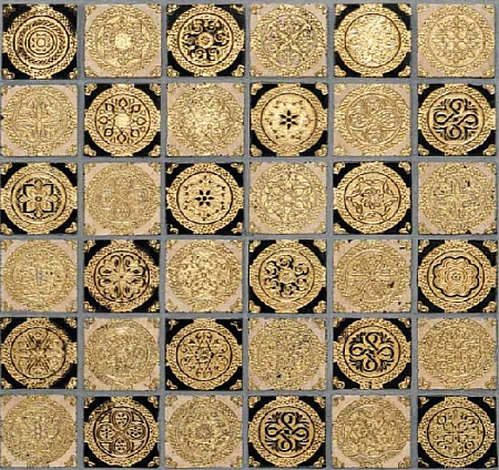 Мраморная мозаика Decorative Art Aquileia Tc Gold / Nero Marquinia Gold