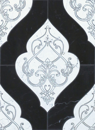 Мраморная мозаика Luxurious Calliope Biancone Grey Nero Marquinia